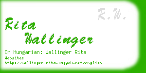 rita wallinger business card